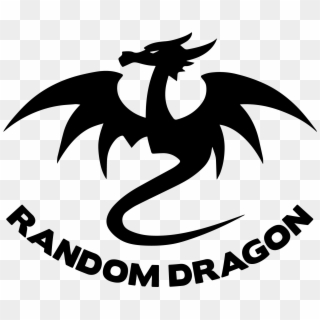 Random Dragon Game Dice Logo Black - Emblem Clipart