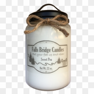 Sweet Pea Scented Jar Candle, Large 22-ounce Soy Blend, - Falls Bridge Candles Clipart
