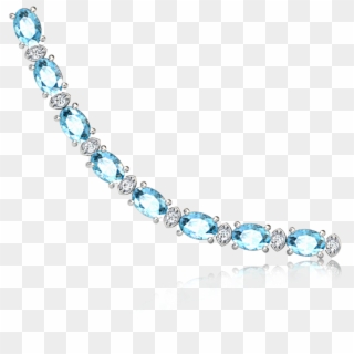 Tanzanite & Diamond Bracelet Claw Set In 18ct White - Bracelet Clipart