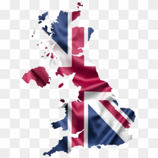 Flag Map Of Britain Wall Sticker - Great Britain Map Clipart