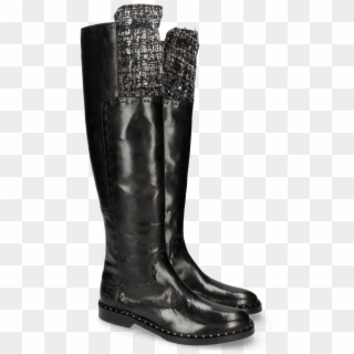 Boots Sally 61 Rio Black Textile Spark Rivets Welt - Riding Boot Clipart