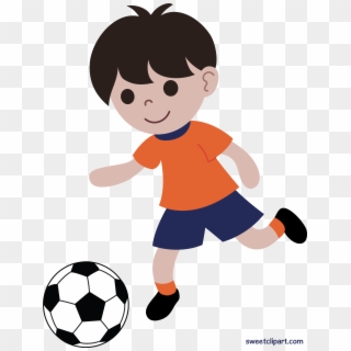 Boy Playing Soccer Or Football Clip Art - Free Clipart Playing Football - Png Download