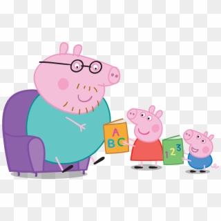 3257 X 2068 11 - Peppa Pig Reading Clipart