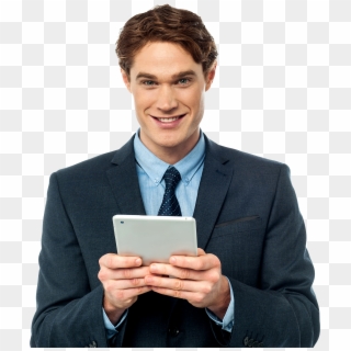Men With Tablet Png Image - Man With Tablet Png Clipart