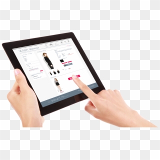Tablet-hand - Hand With Tablet Png Clipart