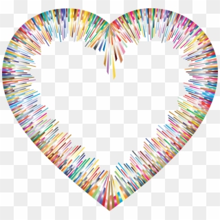 Color Spectrum Heart Shape Png Image - Heart Border Png Clipart