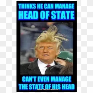 Trump The Head Of State Or State Of His Head - Photo Caption Clipart