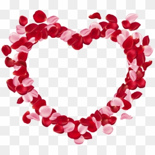 Heart Rose Petals Clip Art Image - Png Download