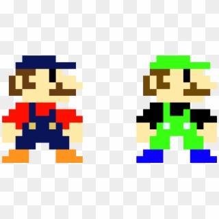 Mario Luigi (mario Bros) - 8 Bit Mario Drawing Clipart