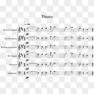 Thanos Sheet Music For Tenor Saxophone, Alto Saxophone, - Masked Dedede Sheet Music Clipart