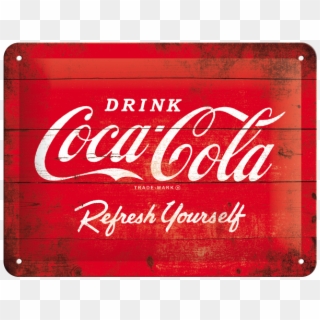 Coca Cola Logo Red Refresh Yourself Blechschild - Coca Cola Clipart