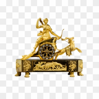 Important Gilt Bronze Mantel Clock “diana's Chariot”, - Pendule Au Char Diane Clipart