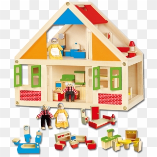 Dollhouse Viga Wooden Toys - Little Wooden Dolls House Clipart