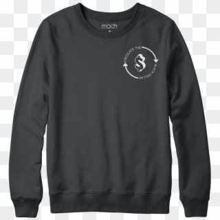 Circulate The Black Dollar Sweatshirt - Crew Neck Sweater Mock Up Clipart