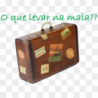 Malas De Viagem Png - Old Brown Leather Suitcase Clipart