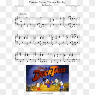 Cartoon Shows Themes Medley Sheet Music For Piano Download - Serotonin Childhood Meme Clipart