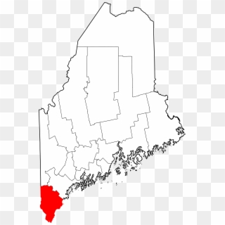 Map Of Maine Highlighting York County - York County Maine Outline Clipart