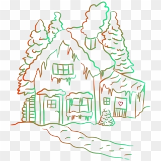 Line Art Tree House Drawing Building - Drawing Clipart