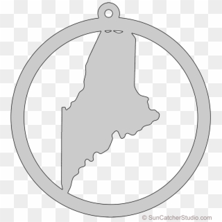 Maine Map Circle Free Scroll Saw Pattern Shape State - Circle Clipart
