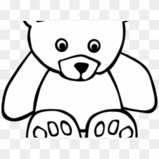 Bear Outline - Black And White Stuffed Animal Clipart