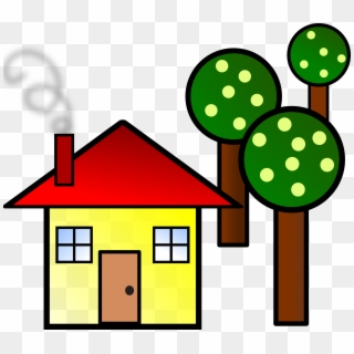 House With Trees By @kattekrab, Simple House, On @openclipart - House Clip Art - Png Download