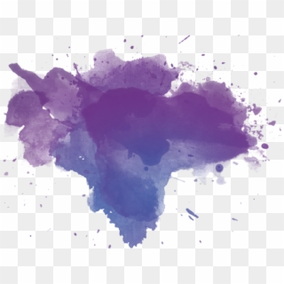 Watercolor Painting, Blue, Violet Png Image With Transparent - Watercolor Splatter Clipart