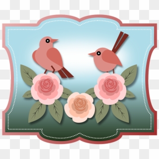 Birds, Animals, Roses, Flowers, Floral, Vintage, Old Clipart