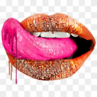 #tongue #lick #licking #lips #mouth #lipstick #makeup - Lips Psd Clipart