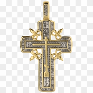 Russian Orthodox Silver Cross Pendant With The Cross - Голгофский Крест Clipart