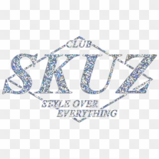 "club Skuz" / Silver Glitter Vinyl Die-cut - Crown Clipart