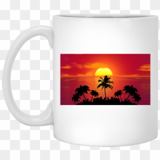 Tropical Beach Hr White Drinkware - Beautiful View Of Sunrise Clipart