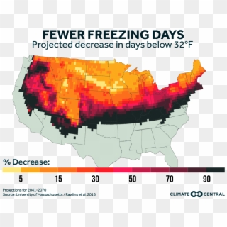 Jpg • Png - Number Of Days Below Freezing Map Clipart