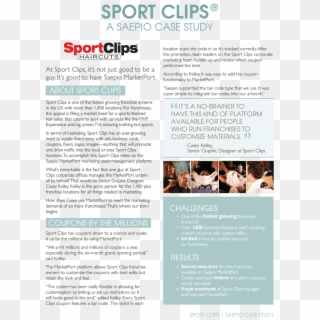 Because Of Their Increasing Need To Supply Franchisees - Sport Clips - Png Download