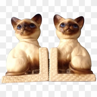 Vintage Japan Siamese Cat Ceramic Bookends Figurines - Siamese Clipart