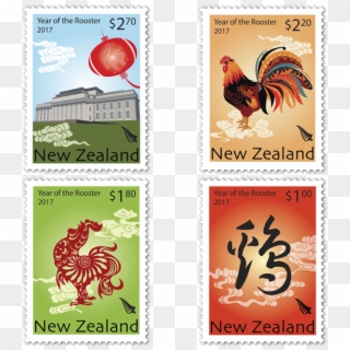 2017 Year Of The Rooster - Chinese New Year 2017 Stamps Clipart