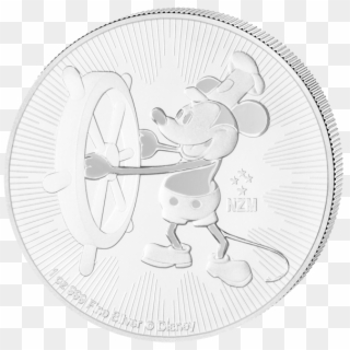 2 $ Steamboat Willie - Walt Disney Silbermünze Clipart