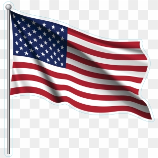 Waving National Flag Of United States Of America Sticker Clipart