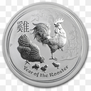 Buy 2017 Australia 1 Oz Silver Lunar Rooster Bu - Silver Lunar Coins Clipart