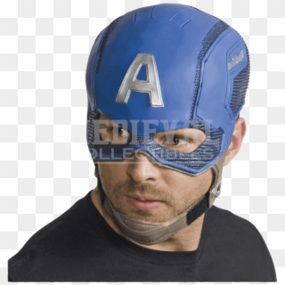 Adult Avengers 2 Captain America Full Mask - Captain America Latex Mask Clipart