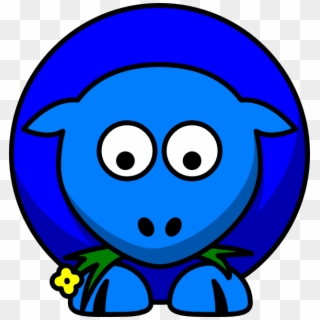 Sheep Blue Two Toned Looking Down Svg Clip Arts 576 - Sheep And Goats Cartoon - Png Download