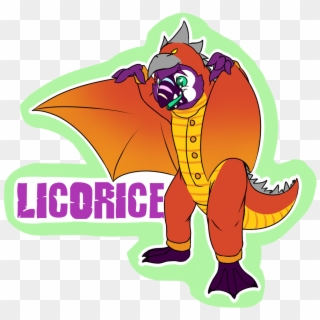 [c] Licorice Ac Kaiju Badge - Cartoon Clipart