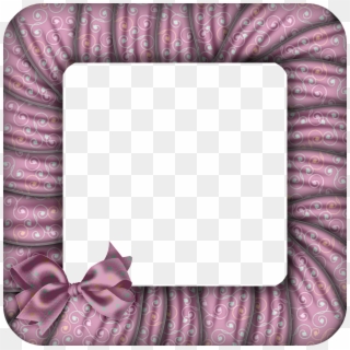 Large Transparent Pink Photo Frame Png With Bow - Frame With Ribbon Clipart Png