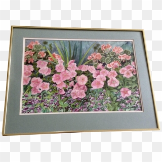 Floral Landscape Pink And Purple Petunia And Geranium - Petunia Clipart