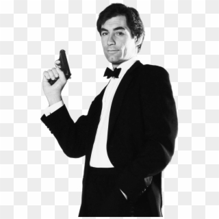 4 - Timothy Dalton James Bond Black And White Clipart