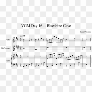 Vgm Day 16 Blueshine Cave Sheet Music For Flute, Clarinet, - Sheet Music Clipart