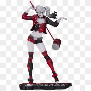 Harley Quinn Statue By Dc Collectibles - Harley Quinn Red White And Black Statue Clipart