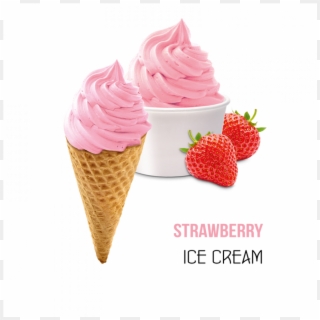 Strawberry Ice Cream - Ice Cream Cone Clipart