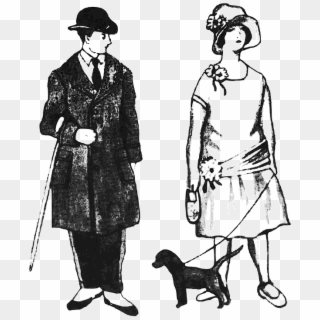 Casal, Fashion, 1920, Dog, Girl, Boy - Fashion In 1920 Clipart