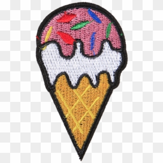 Strawberry Ice Cream Polyester Embroidery Patch - Ice Cream Clipart