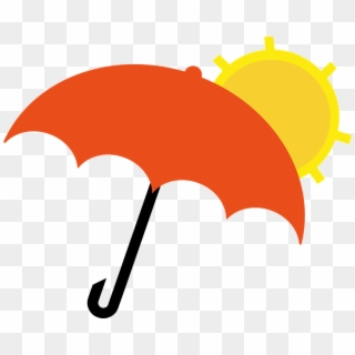 Umbrella Orange Drops Yellow Time Sun Downpour - Rain Umbrella Clipart - Png Download